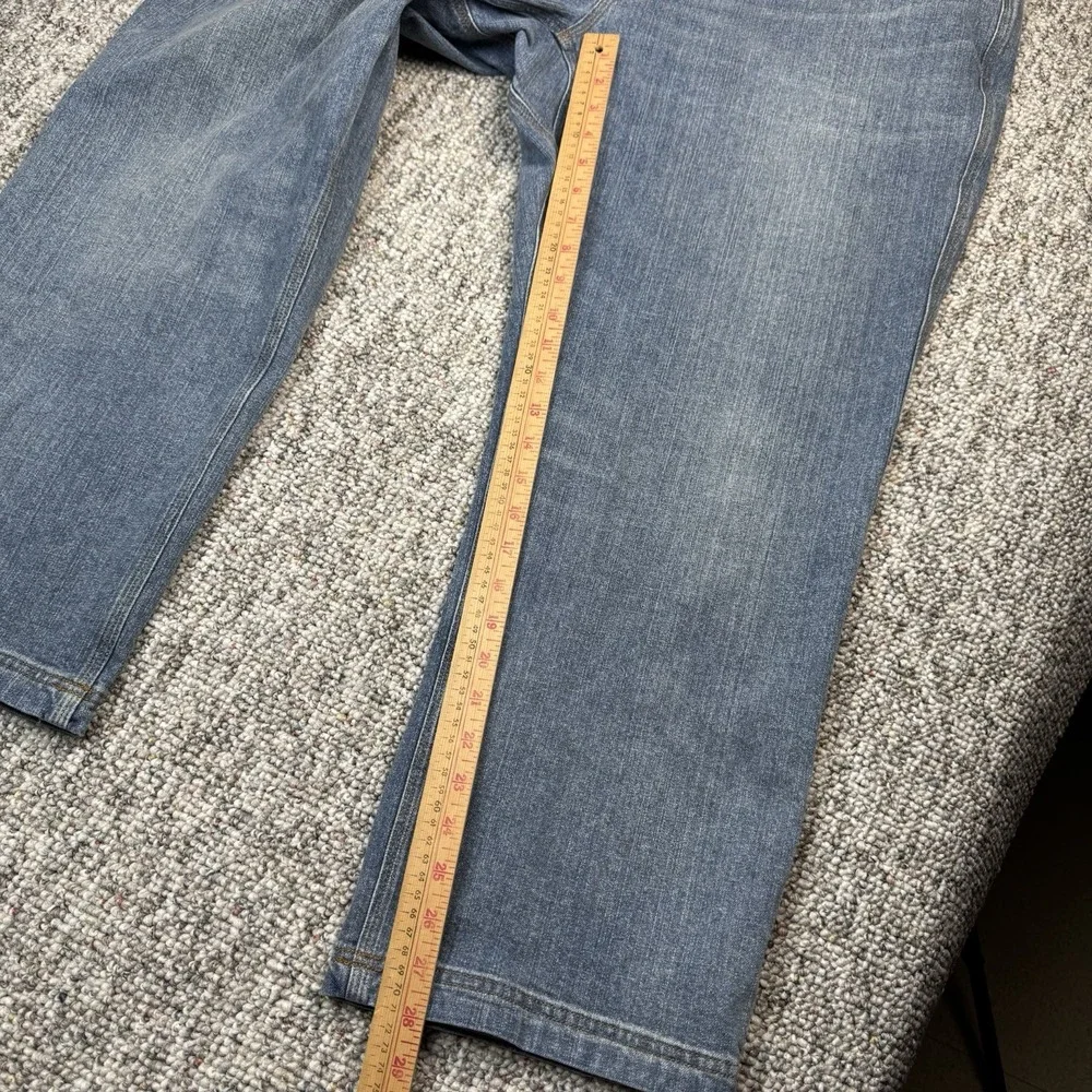 Duluth Trading Flex Ballroom Jeans Mens 42x28 Denim Relaxed Fit Straight Blue
